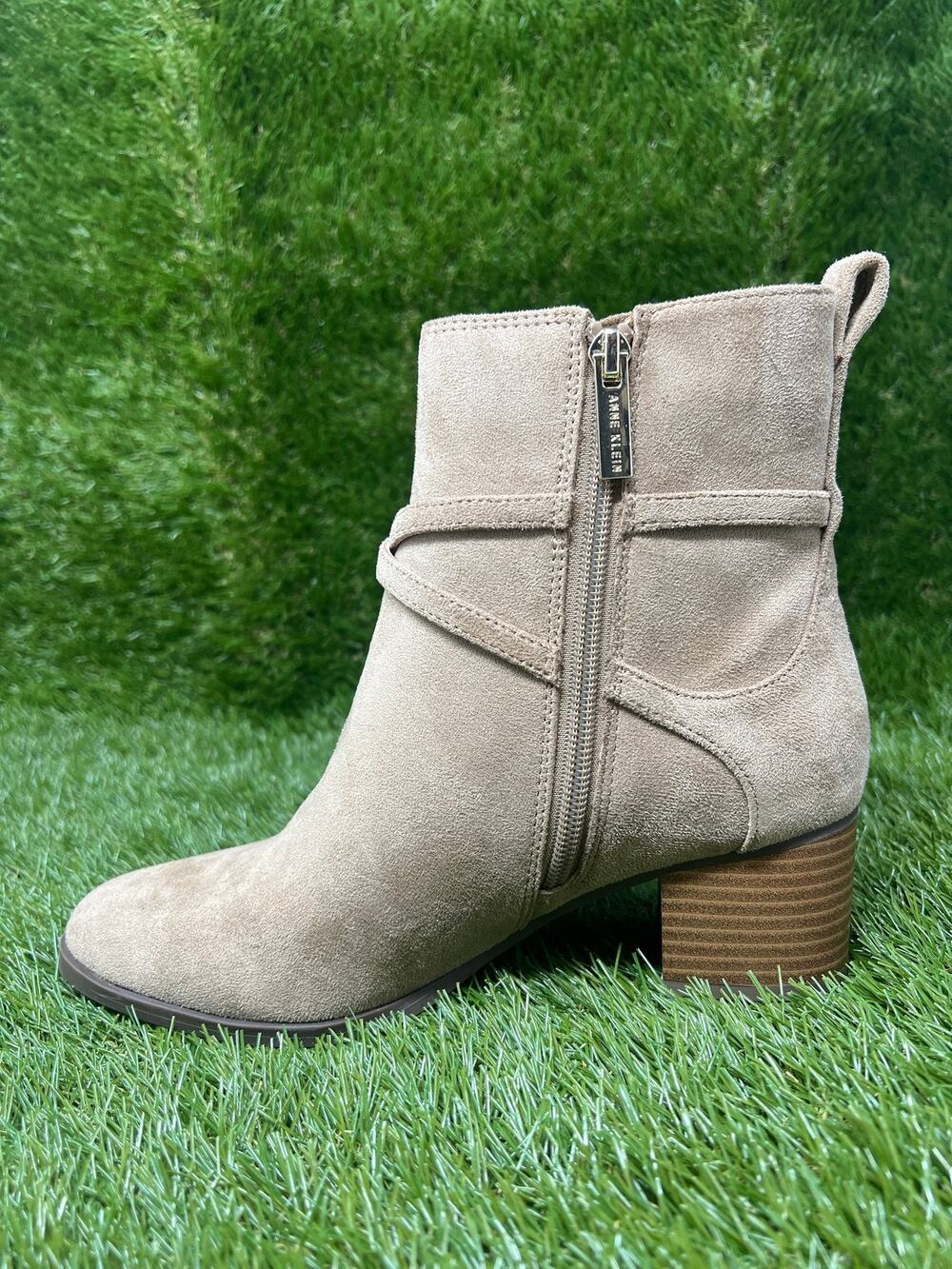 Anne Klein Women's 6M Moore Almond Toe Suede Sand Booties